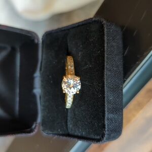 CZ solitaire engagement ring